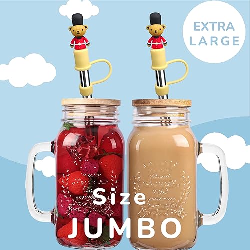 Miniatura 5 de 3 fundas para popotes en 3 tamaños, 0.472 in, Boba de 0.394 in, 0.315 in de silicona de fresa, tapas para vaso ancho de batido, popotes de Starbucks