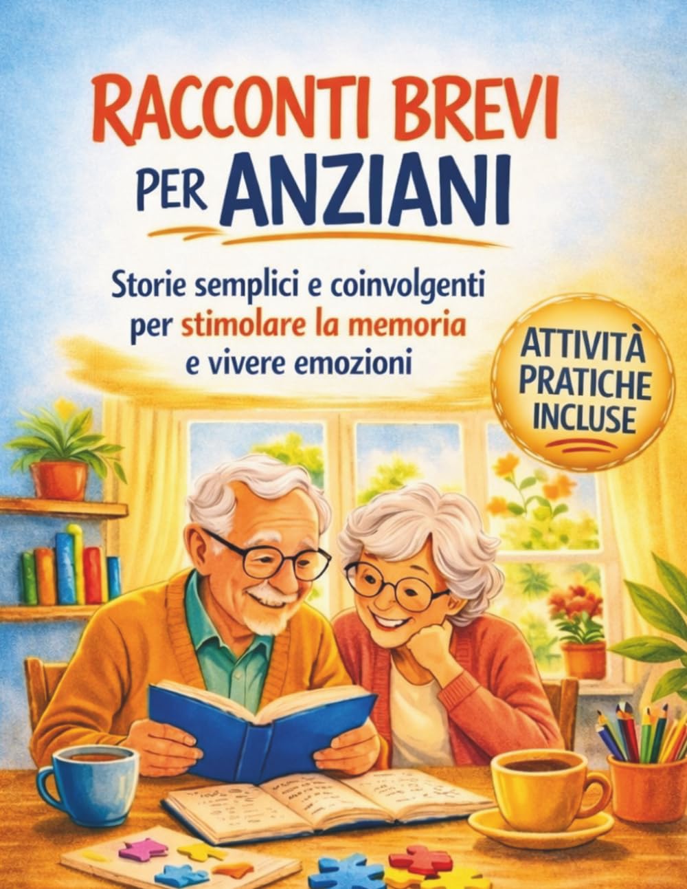 Racconti brevi per anziani: Storie semplici e coinvolgenti per stimolare la memoria e vivere emozioni, con attività pratiche e pagine per scrivere le proprie storie