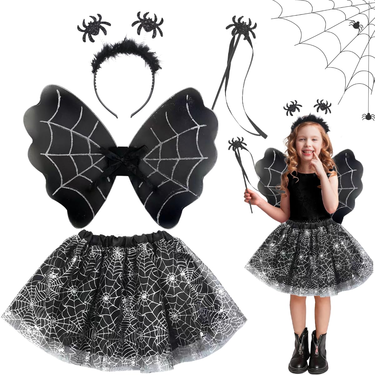 Costume Halloween Bambina Strega Pipistrello Con Ali – 2-15 Anni, Vestito Vampiro - 2