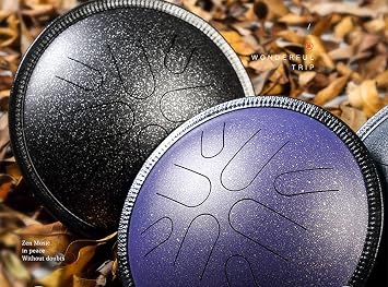 Tongue Drum 8 Notes 10 inches,Travel Tongue Drum Handpan Drum Notes Percussion Instrument Steel Drums Instruments with Bag, Music Book,Green