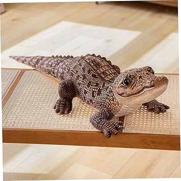 Alligator Plush Toy – Large Jumbo Crocodile Stuffed Animal, 39.4 Inch Lifelike Soft Plushie for Boys Girls Kids Room Decor, Brown