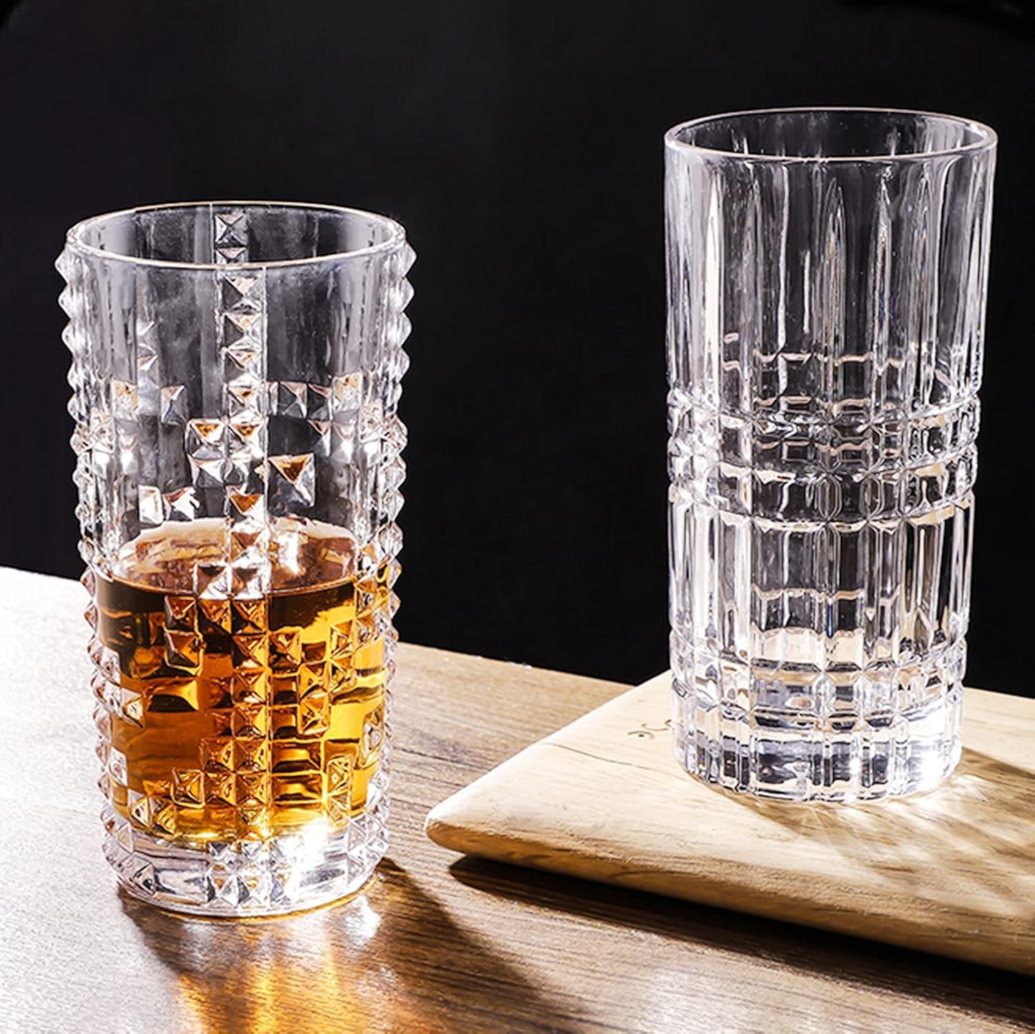 LATRAT Szklanki do picia, Kieliszki 370 ml (φ70 x 150 mm), szkło kryształowe, przezroczyste, nadają się do mycia w zmywarce, do biura (szklanki 2)