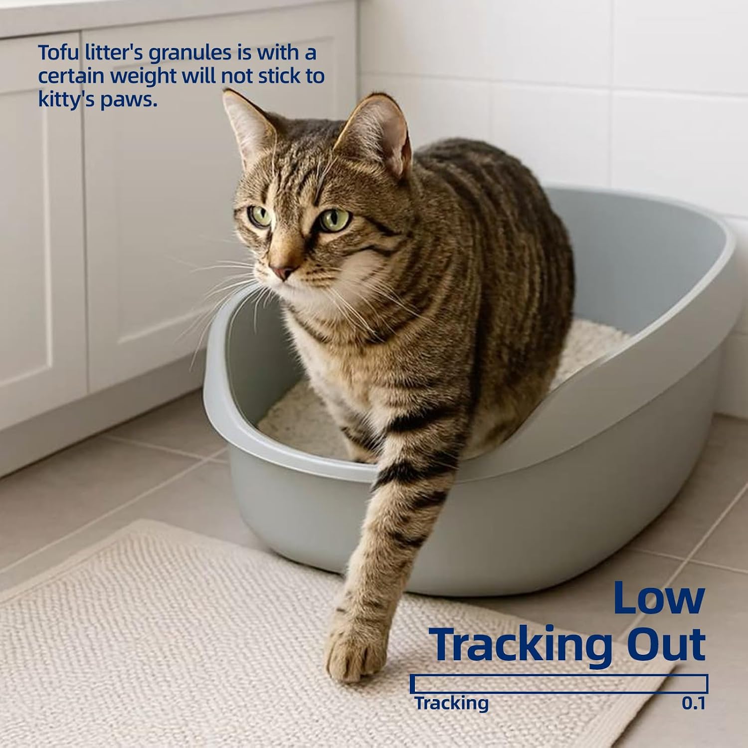 OPET Tofu Cat Litter 100% Natural Pea Fiber & Corn Starch, Ultra-Fast 3s Clumping, 99.9% Dust-Free & Low Tracking, Flushable Eco-Friendly Kitty Litter for Indoor Multi-Cat Households 17lb