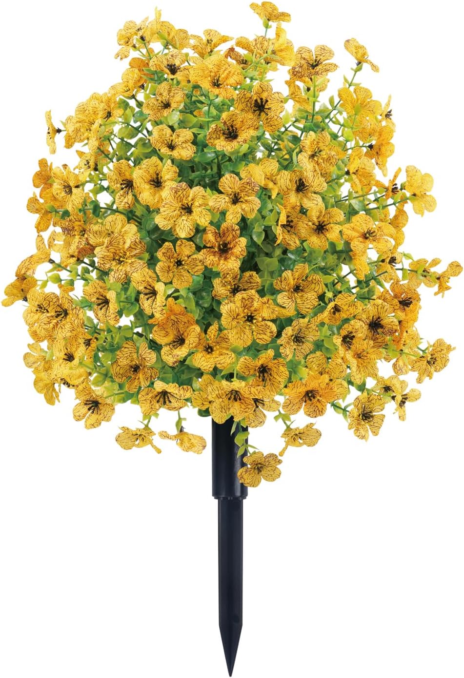 24 Inch Artificial Flower Garden Stake with Realistic Blossoms - Durable Plastic Ground Spike for Outdoor Decoration, Weatherproof & Fade-Resistant Design, Low Maintenance Garden Decor (Blue)