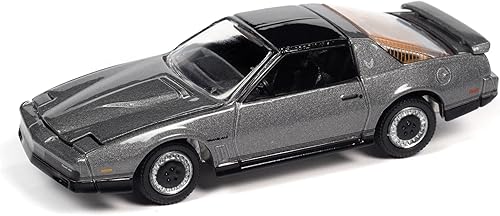 Johnny Lightning 1984 Pontiac Firebird Trans Am TA Plata Arena Gris Metálico con Top Negro Serie Colección Classic Gold Edición Limitada a 7418