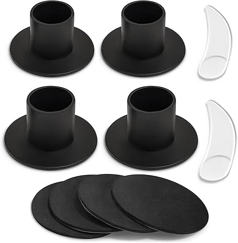 Portavelas cónico de hierro redondo, juego de 4 portavelas de metal negro para decoración del hogar, boda, inauguración de la casa, cumpleaños,