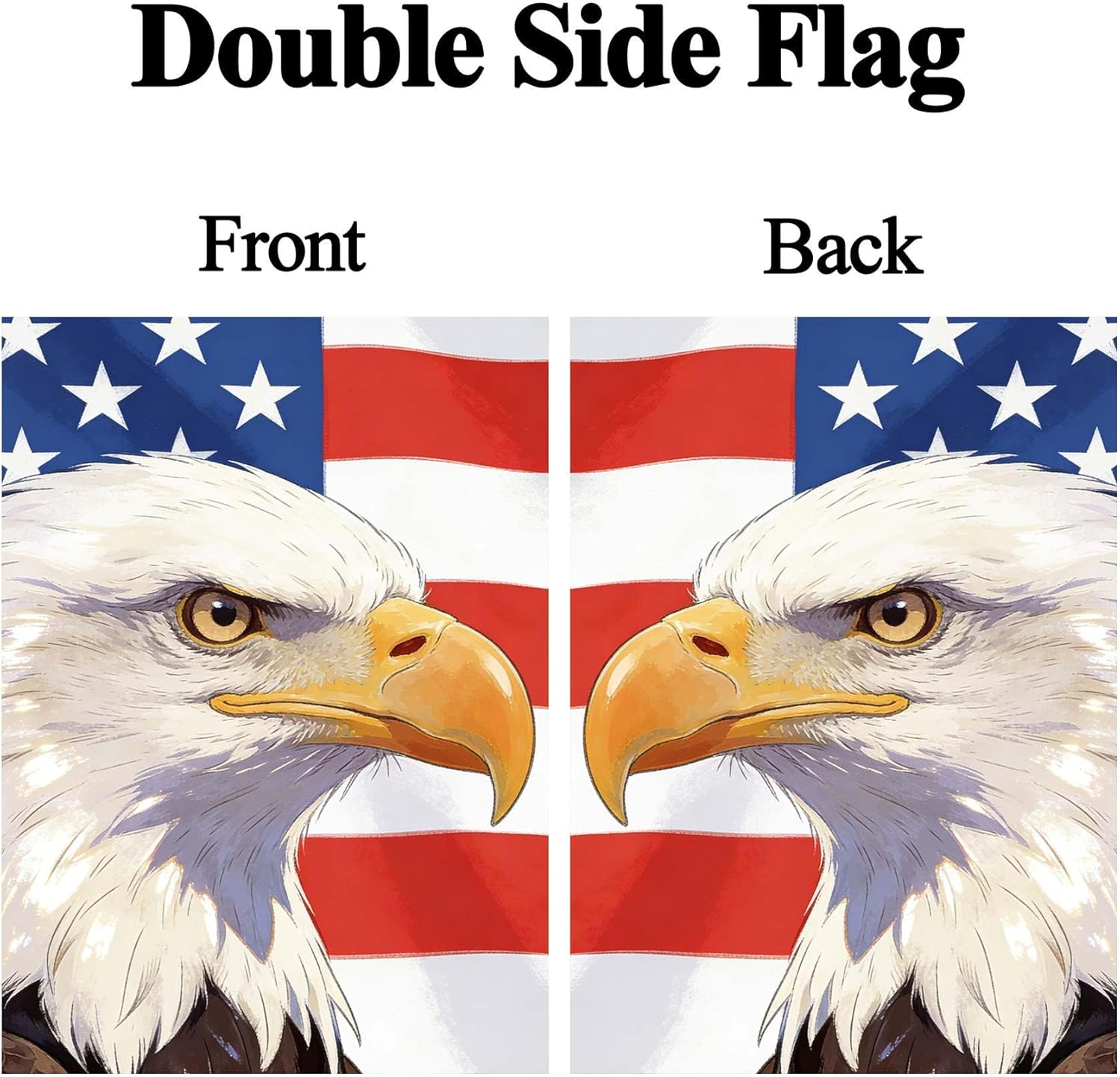 USA Vintage American Flag Bald Eagle 4th of July Memorial Independence Day House Flag 28 x 40 Inch, Double Sided Large Garden Yard Welcome Flags Banners for Home Lawn Patio Outdoor Decor