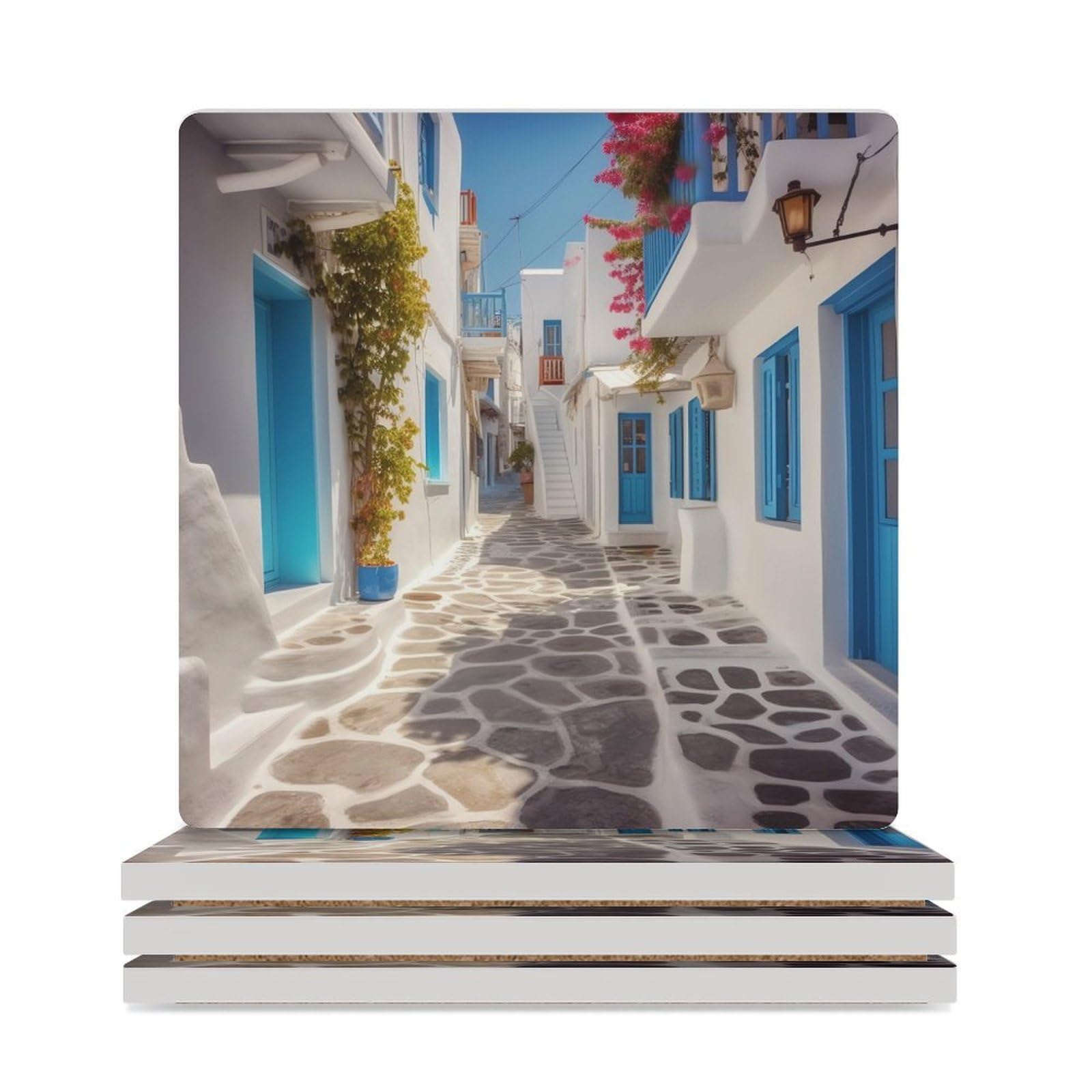Dessous de verre en céramique absorbants anti-rayures avec base liège pour table basse