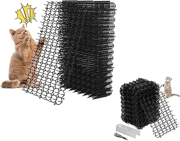 12 Pack 16 x 8 Inch & 24 Pack 8 x 6 Inch Cat Scat Mat with Spikes