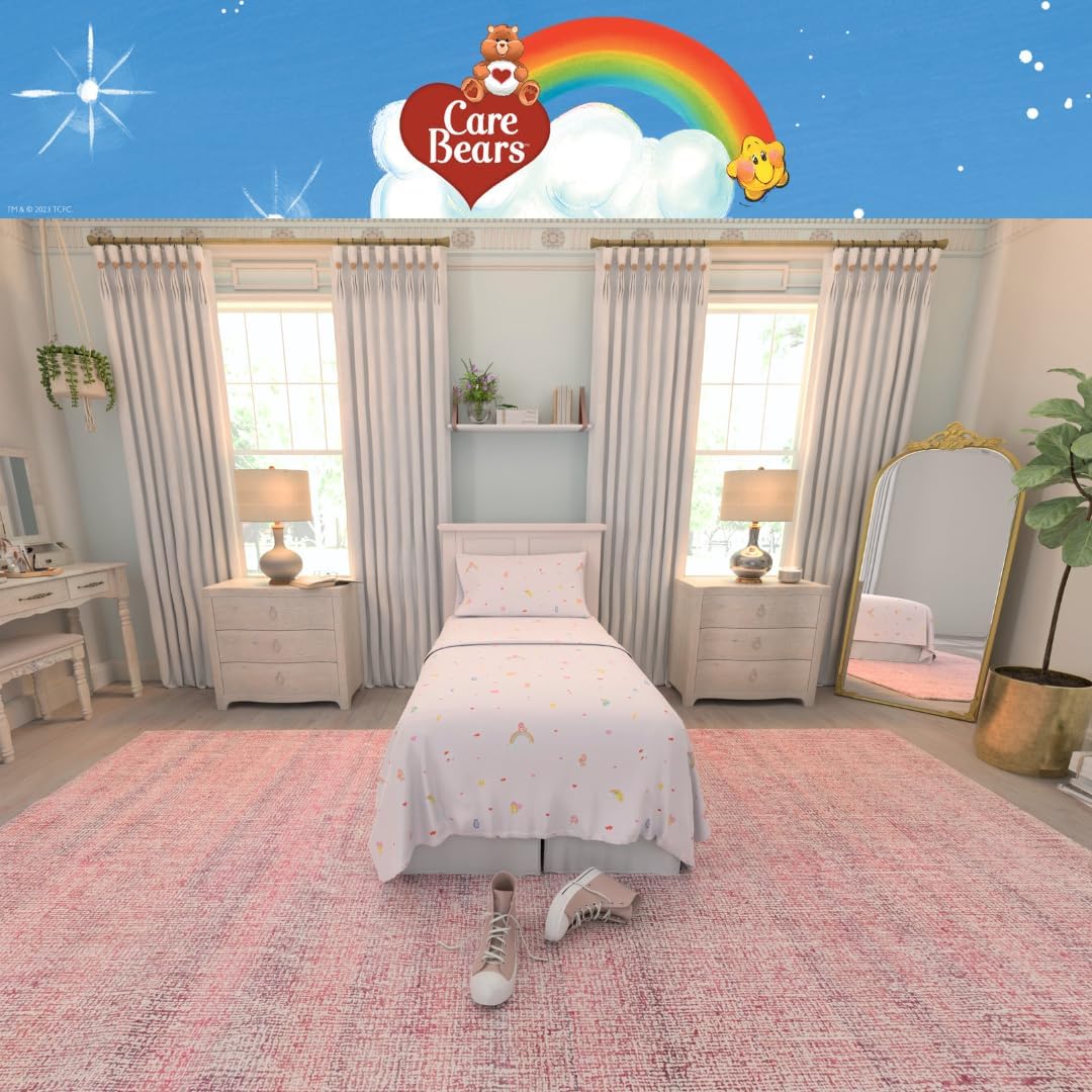 Collectibles Care Bears Bedding Super Soft Cozy Microfiber 3 Piece Twin Sheet Set, (Officially Licensed Product) By Franco