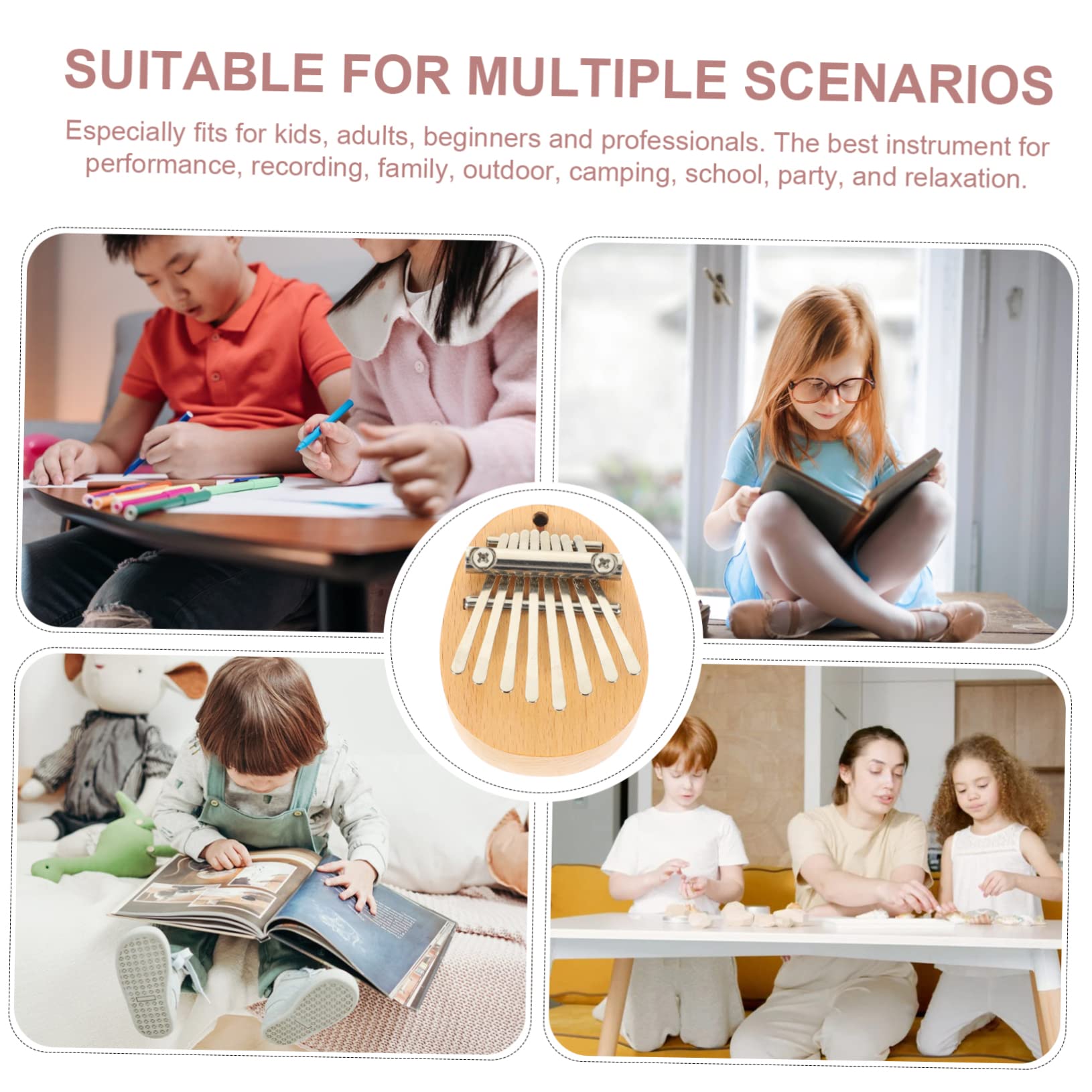 Kalimba Tons Naturel Piano à Pouce Portable Pour Adultes Instrument Musical Pour Débutants Performances Et
