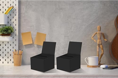 Miniatura 7 de Paquete de 6 cajas de sugerencias para rifas con ranura, cajas de cartón de 6.5 x 4.5 x 4.5 pulgadas con ranura para boletos y cabecera extraíble