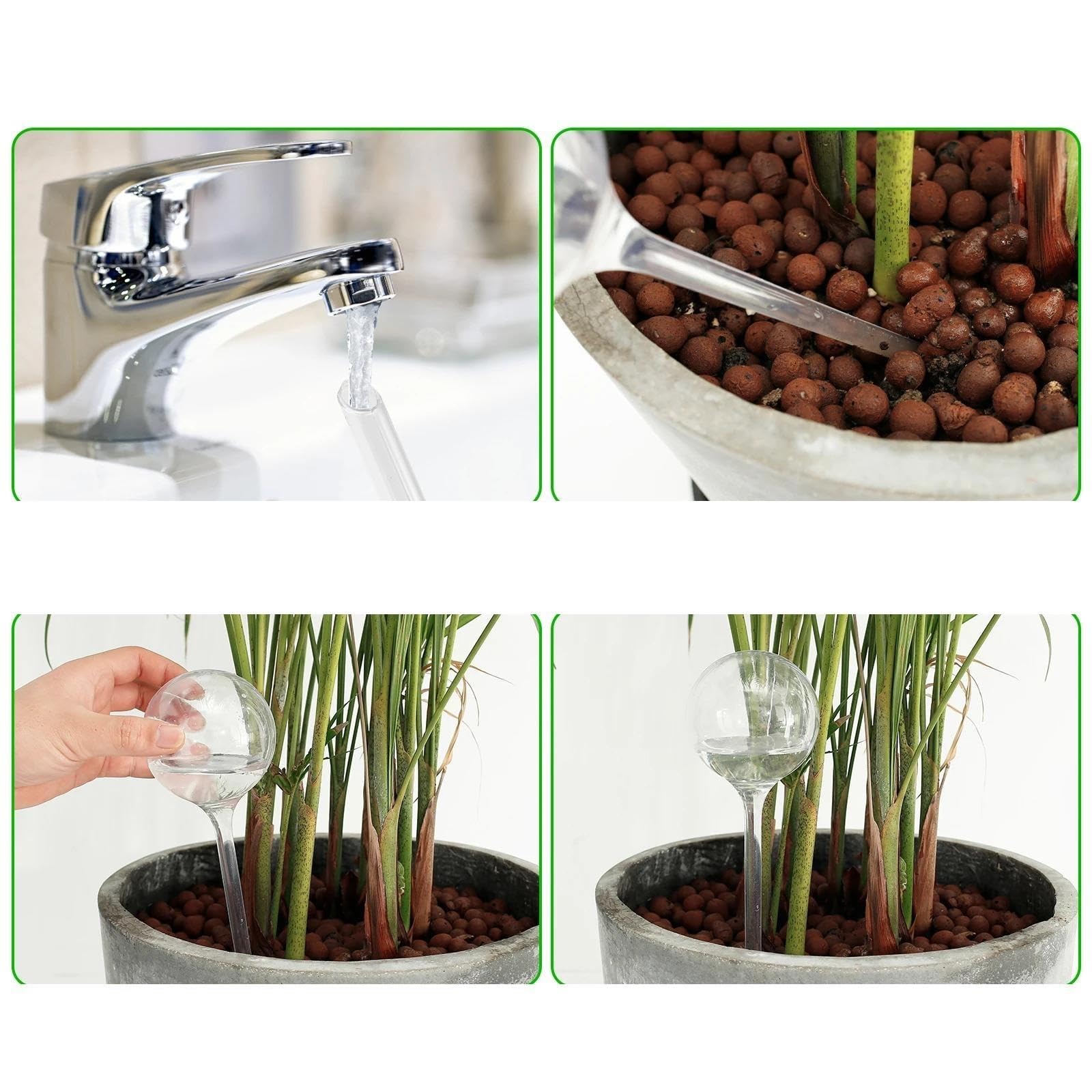 Cônes pour arrosage Système d'arrosage automatique for plantes, 10 pièces, dispositif à boules, piquet d'irrigation goutte à goutte(Transparent)