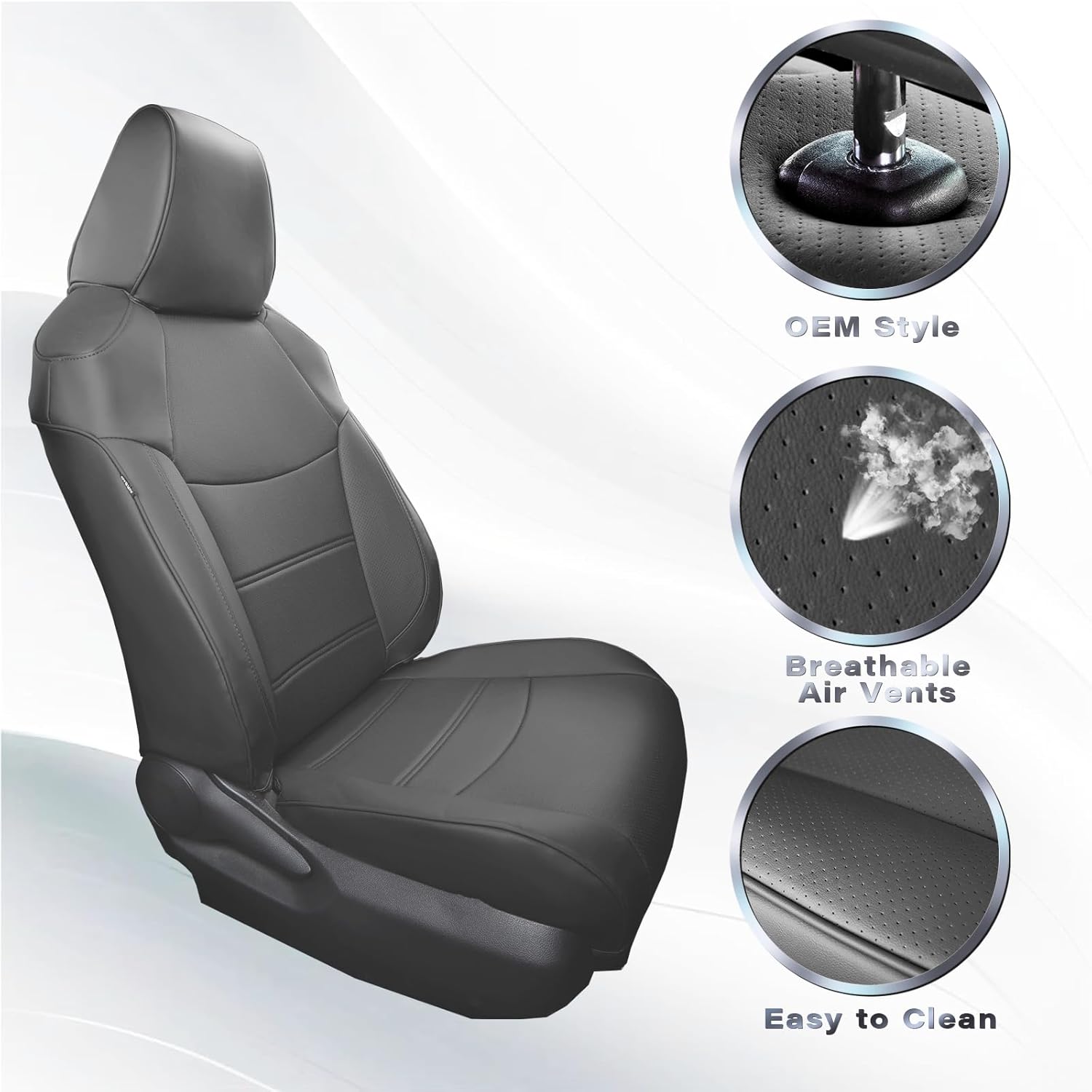 CoverCenter® for Toyota Rav4 Seat Covers 2024 2023-2019,Custom-Fit Full Set Black Seat Cover for Rav4 2019-2024 LE XLE Limited (AWD) XLE Premium (Not for Hybrid)