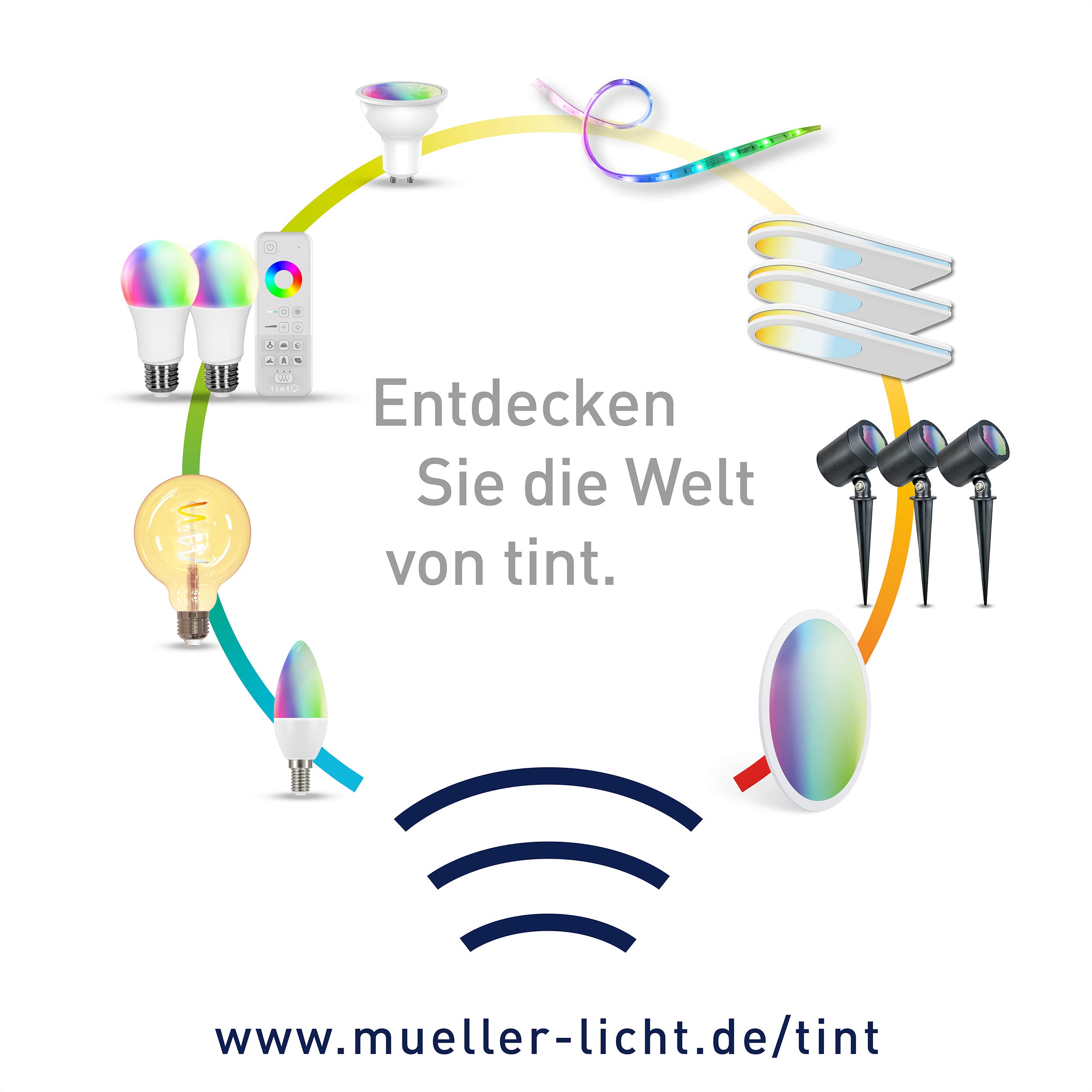 tint 3er-Set Smarte LED-Unterbauleuchte ARMARO – Steuerbar per Alexa oder Fernbedienung – Dimmbare Küchen- oder Regalbeleuchtung mit weißem Licht 2700-6500 K – 15 cm