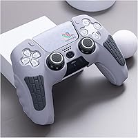 Vista 2 de ECHZOVE PS5 Controller Cover Case – 30th Anniversary Limited Edition Protective Silicone Skin for PlayStation 5 Controller, Anti-Slip, Gris claro