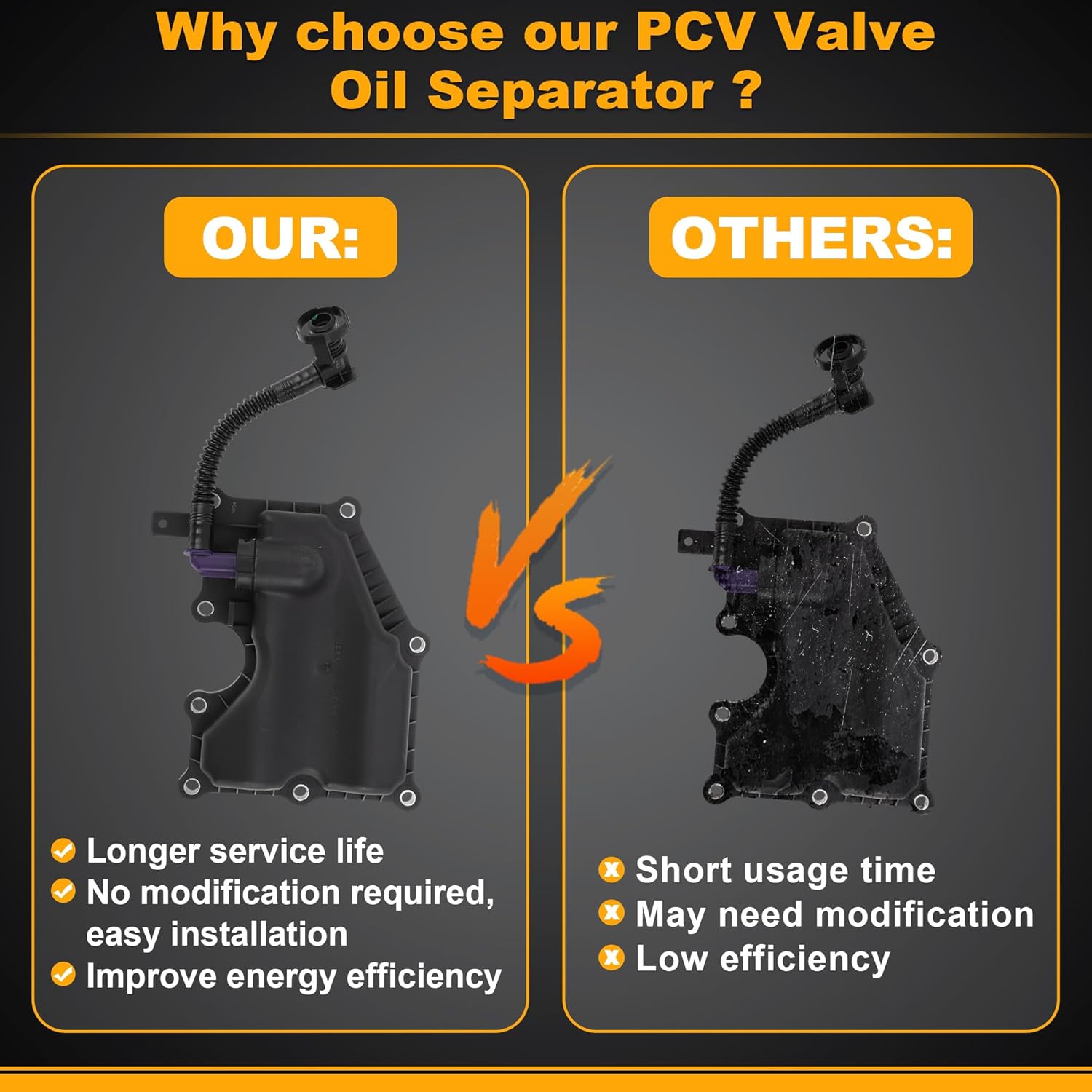 Engine Crankcase Vent Valve Oil Separator for Ford Focus 2.0L 2012-2018 PCV Valve Crankcase Ventilation Separator Replaces No.CP9Z6A785A/CM5E6A785AA