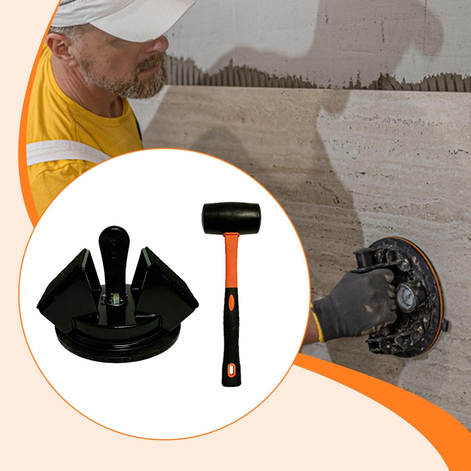 Herramienta para Reparar Juntas de Suelos - Abrazadera Portátil con Ventosa para Suelos de Baldosas Y Parquet - Herramienta para Reparar Juntas de Sue, Negro
