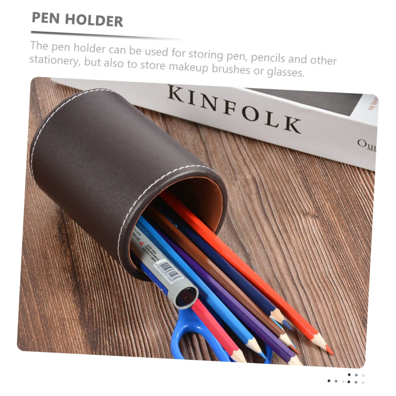 Alipis 3pezzi Portapenne Pelle Per Scrivania Organizer Elegante Per Occhiali e Cancelleria Portabicchieri Multifunzionale Cuoio Per Ufficio e Casa