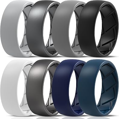 Saco Band Silicone Ring for Men - 8mm Width 2.3mm Thick