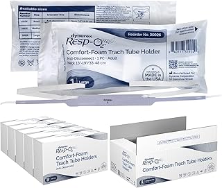 Dynarex 35026 Comfort Foam Trach Tube Holder, Anti Disconnect, Large, Pack of 60