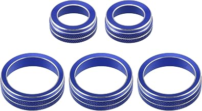 ACROPIX Front Car AC Media Tune Knob Cover Ring Fit for VW Golf MK7 - Pack of 5 Blue