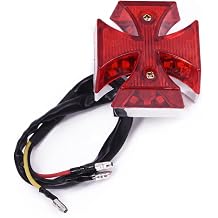 Motorcycle LED Rear Brake Light, 12 V Cross High Brightness Modified Tail Light, Shock-resistant Waterproof Tail Lamp, Modification Accessory for Most Motorcycles Off-roads Red