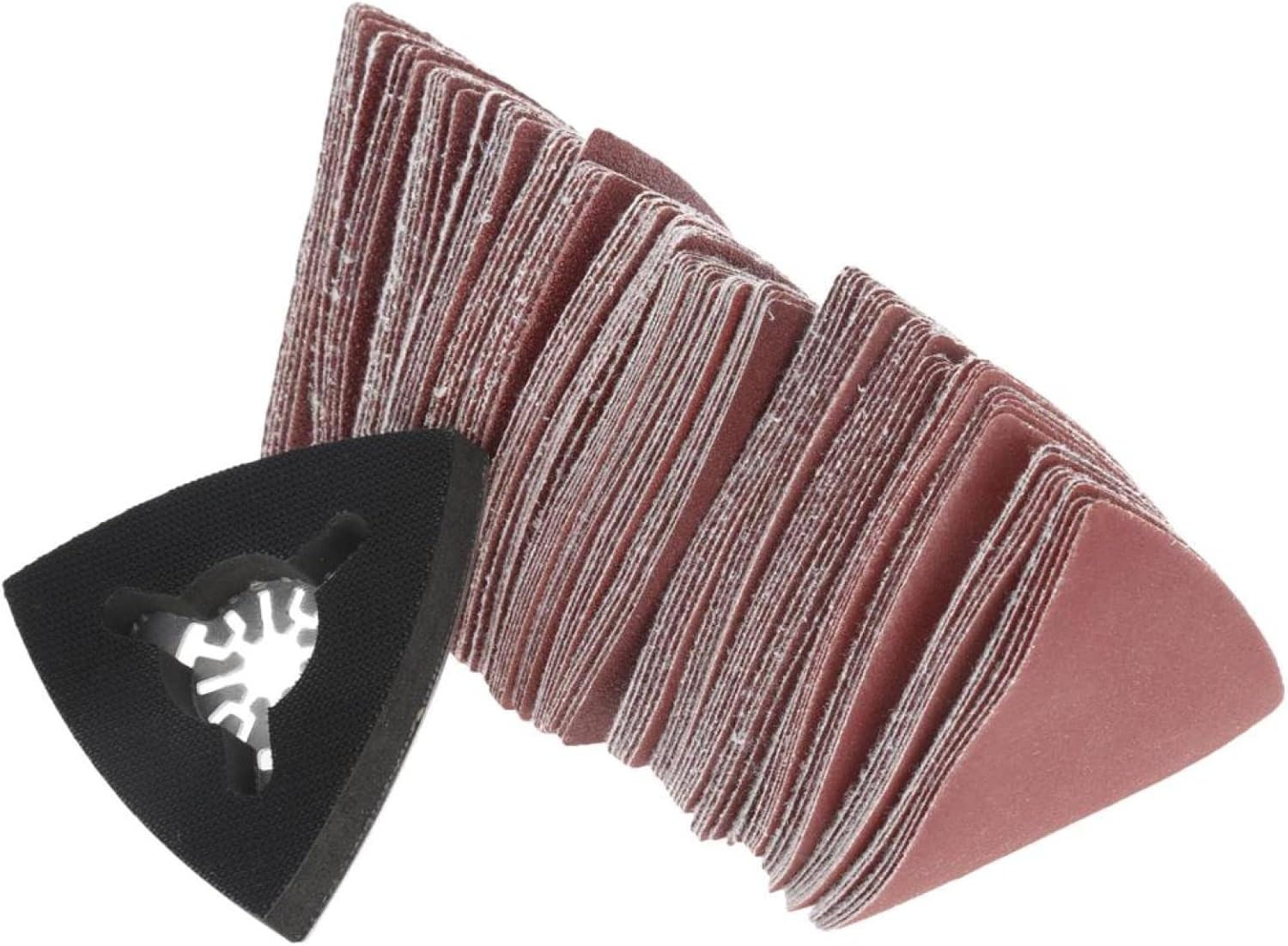 100Pcs Sanding Paper+80mm Triangular Sanding Pad Oscillating Multi-Tool for Multimaster Cutting Power Tool