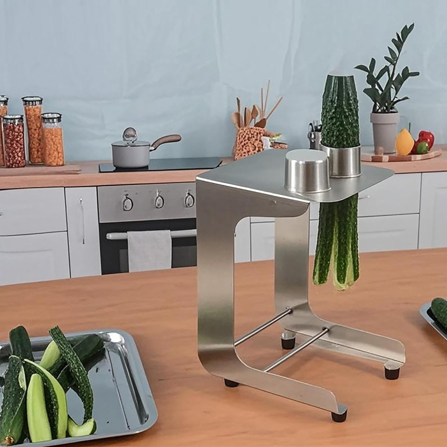 Handy Carrot Stick Cutter Tool, Manual Cucumber Cutter, Cutting Speed 10 Slices/minute, Cutting Diameter 45mm, for Cooking, Sushi, Meal Preparation (10)