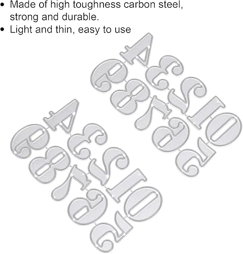 Miniatura 2 de 2 troqueles de corte, figura de metal de acero al carbono, plantilla de troquelado de troquel, caja decorativa de regalo para número de artesanía de