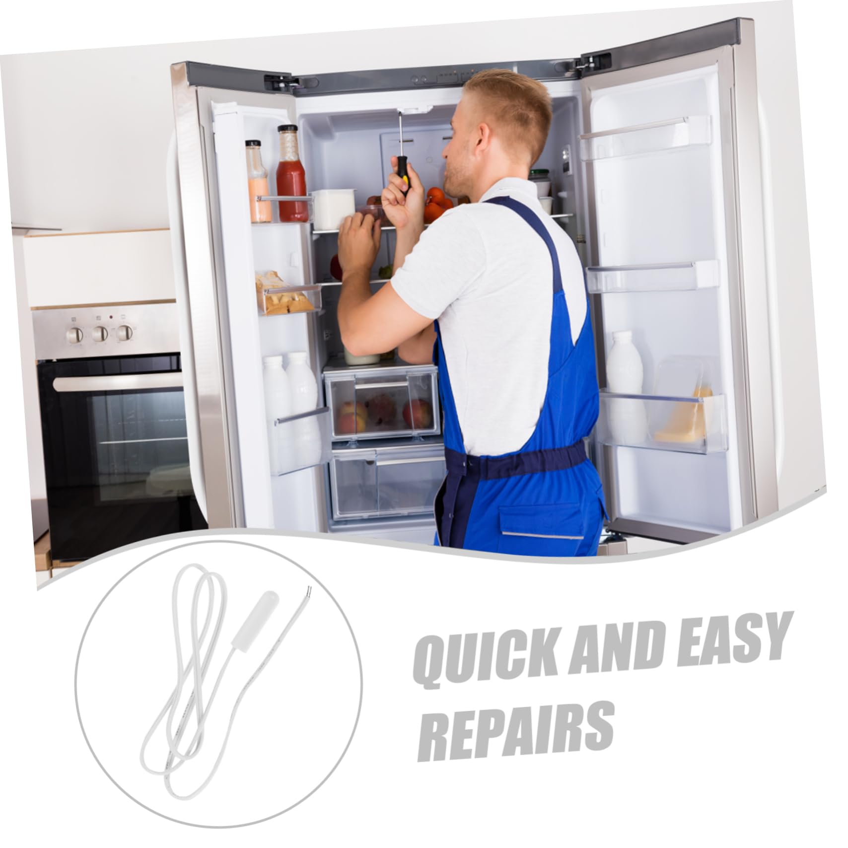 Cabilock Refrigerator Temperature Sensor Fridge Thermostat Probe for Accurate Cooling Essential for Efficient Kitchen Appliances Easy Installation Head Design