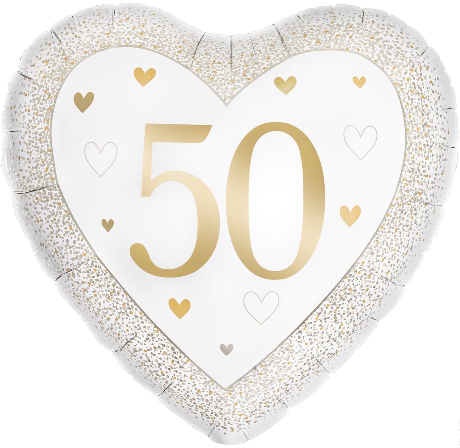 18" Happy 50th Anniversary Heart Gold Foil Balloon