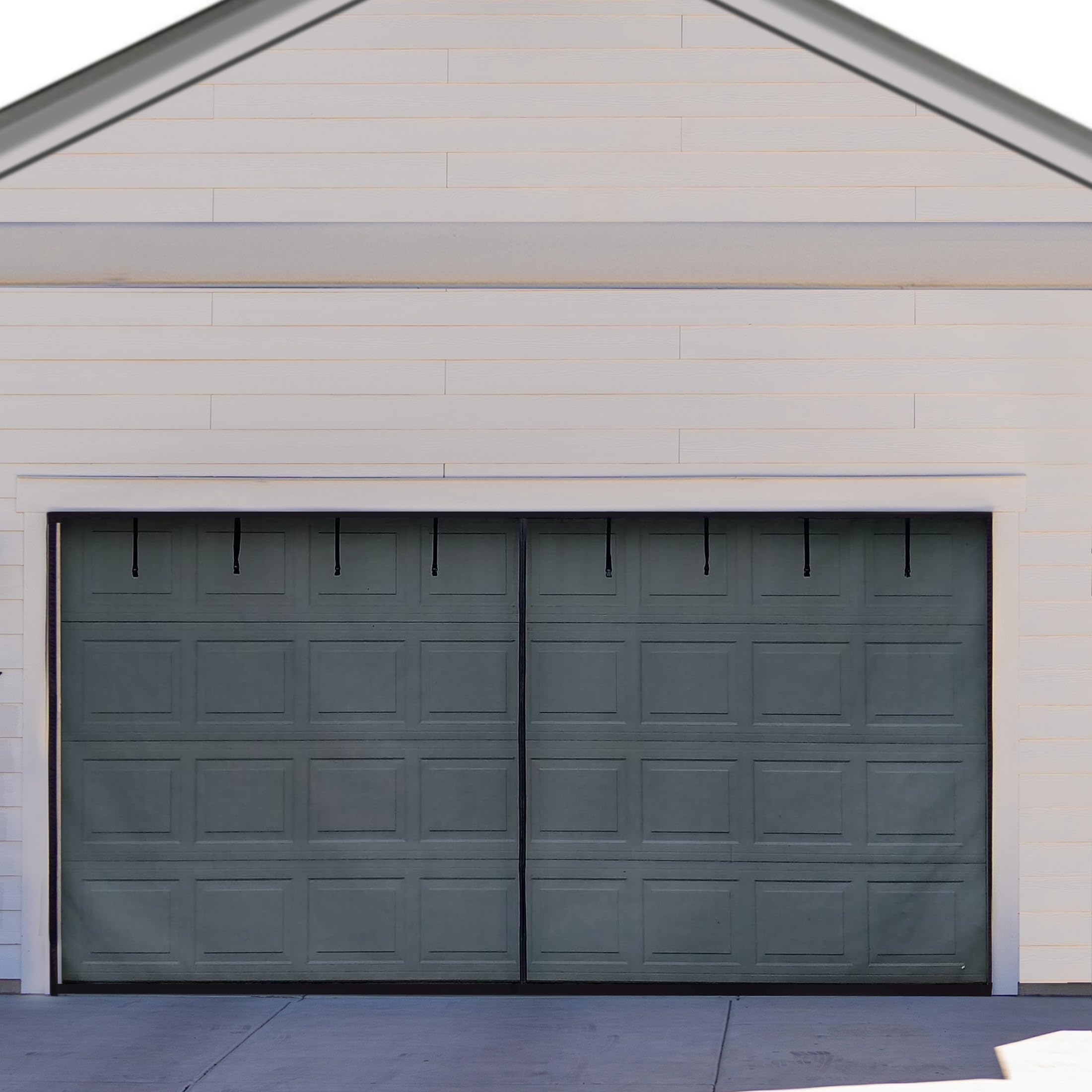 Fenestrelle Magnetic Garage Door Screen for 2 Car Garage 16x7 FT. Heavy Duty Fiberglass Mesh, Hands Free, Mosquito Net