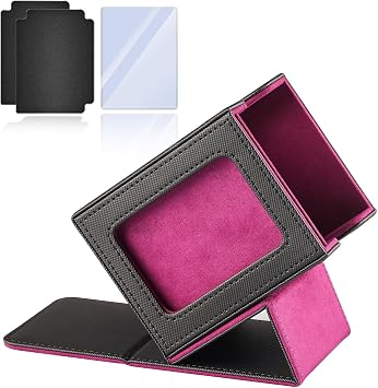 MTG Deck Box for Commander Display Window,Card Deck Box Fits 100 Double Sleeved Cards Applicable to all card transactions such as TCC/CCG/EDH Black Purple