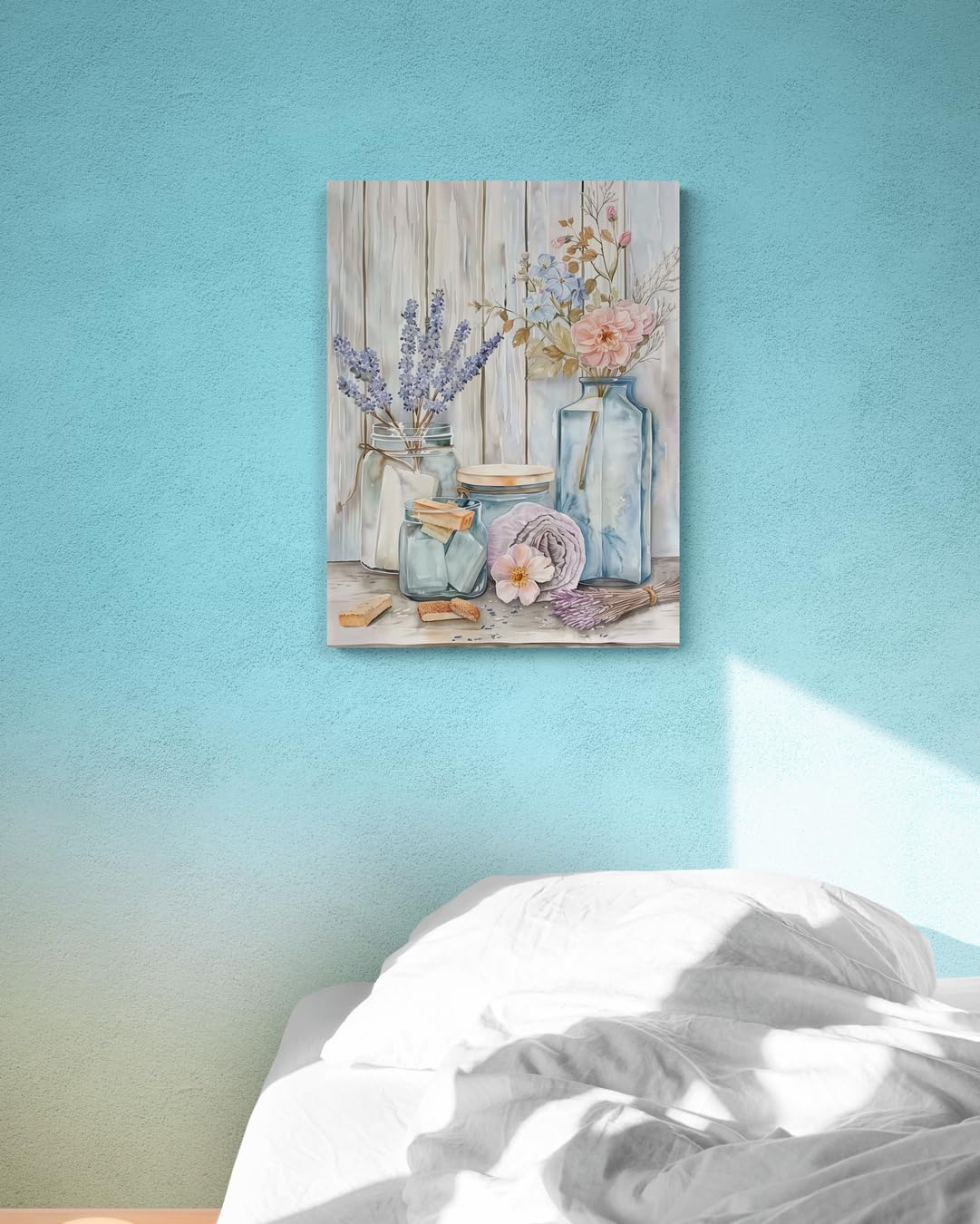ArtNFT Flower Pictures Canvas Wall Art Home Decor, Painting Art Prints Floral Wall Art For Living Room, Bathroom Decor Farmhouse Wall Decoration, Kitchen Bedroom Decor 12×16in