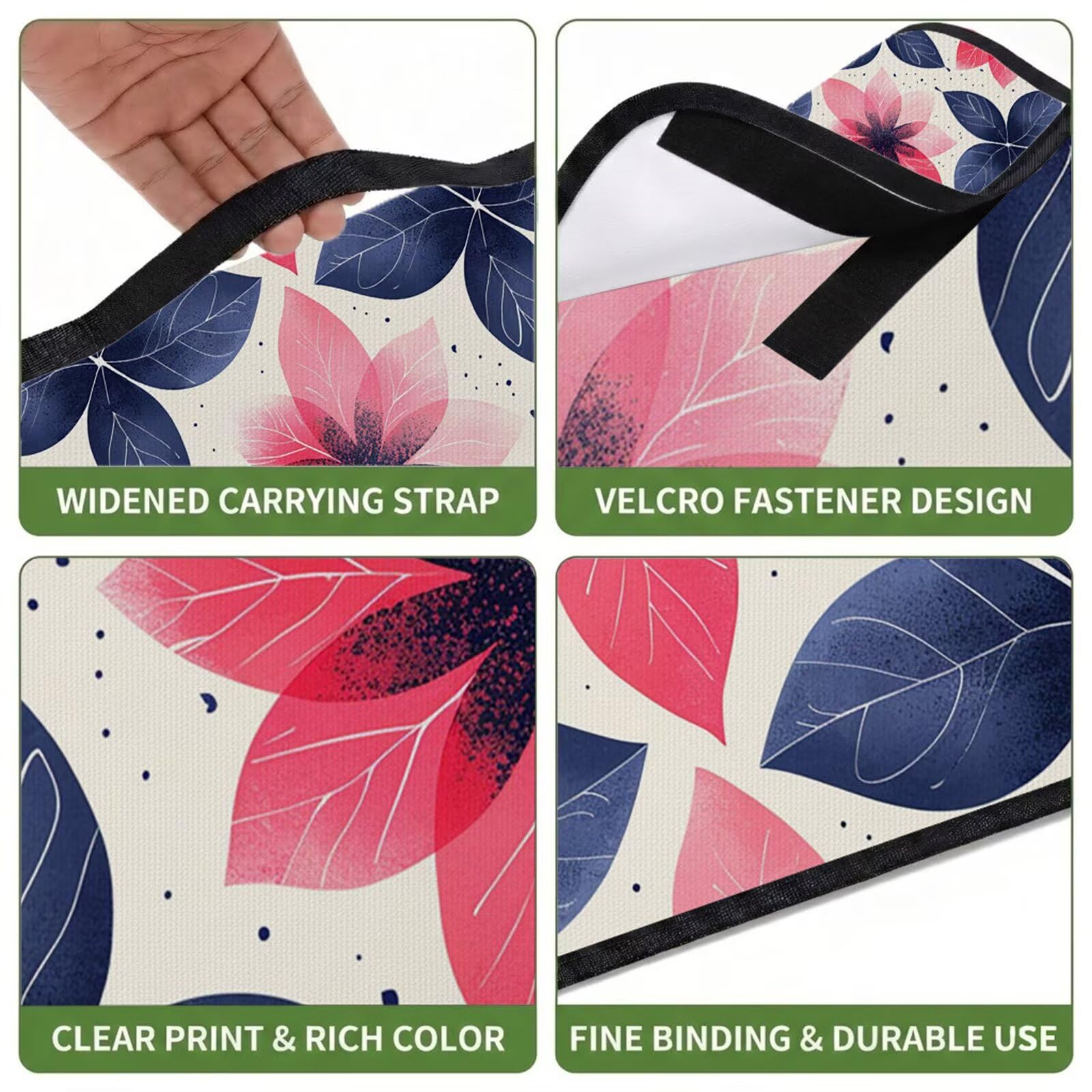 Couverture Pique Nique Grande 200x300cm,Outdoor Couverture Imperméable,Pliable Tapis de Plage Dos en PVC,Picnic Blanket pour Camping Accessoires,Jardin,Parc,Famille - Rose,Bleu Marine (2) UZ-255