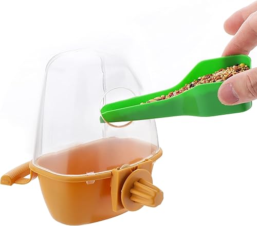 Miniatura 3 de Alimentador de ranura para pájaros pequeños, caja de alimentación colgante sin ensuciar, caja de alimentación de plástico para alimentos, 2 uds