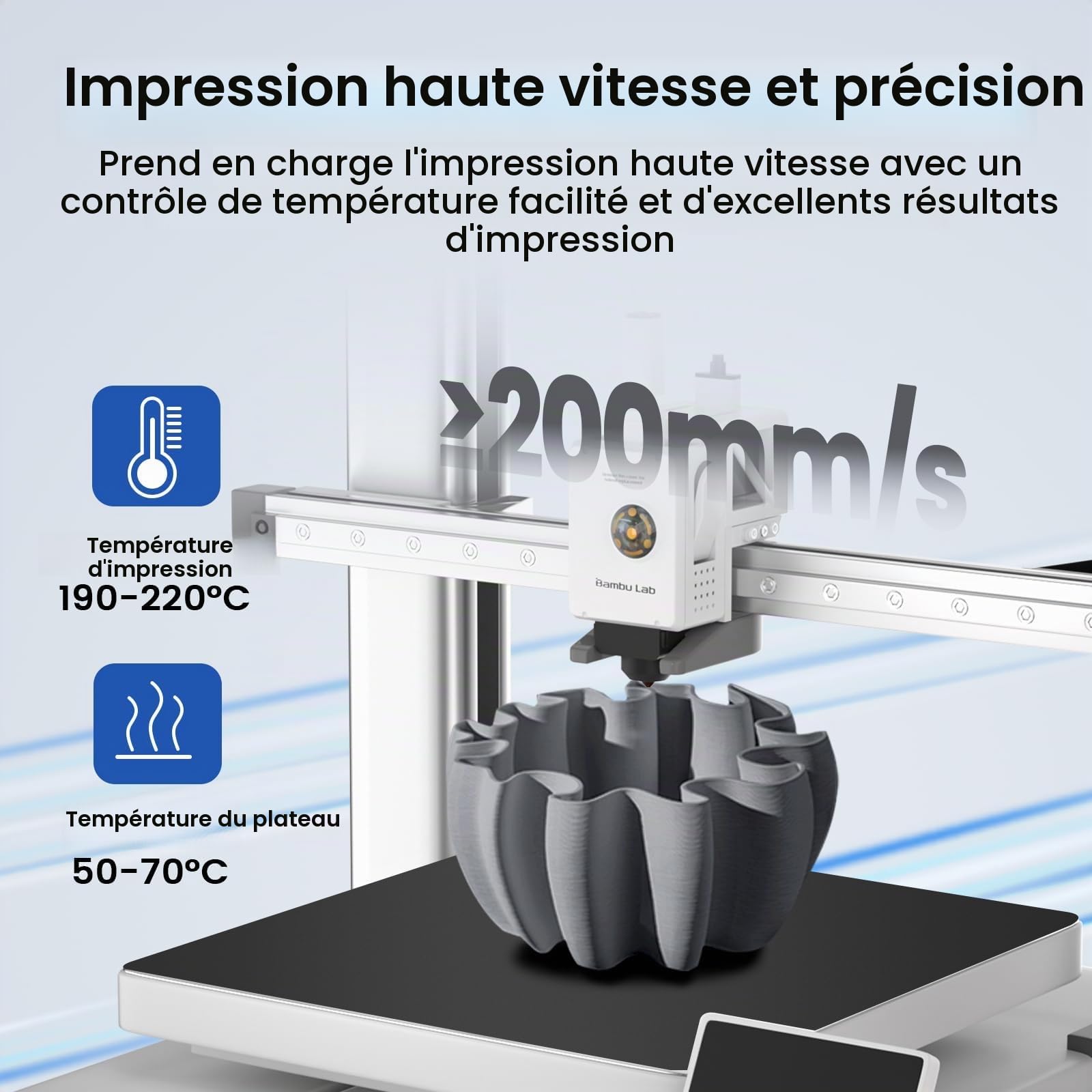 PLA Filament 1.75mm pour Imprimante 3D,Précision Dimension+/-0.03mm