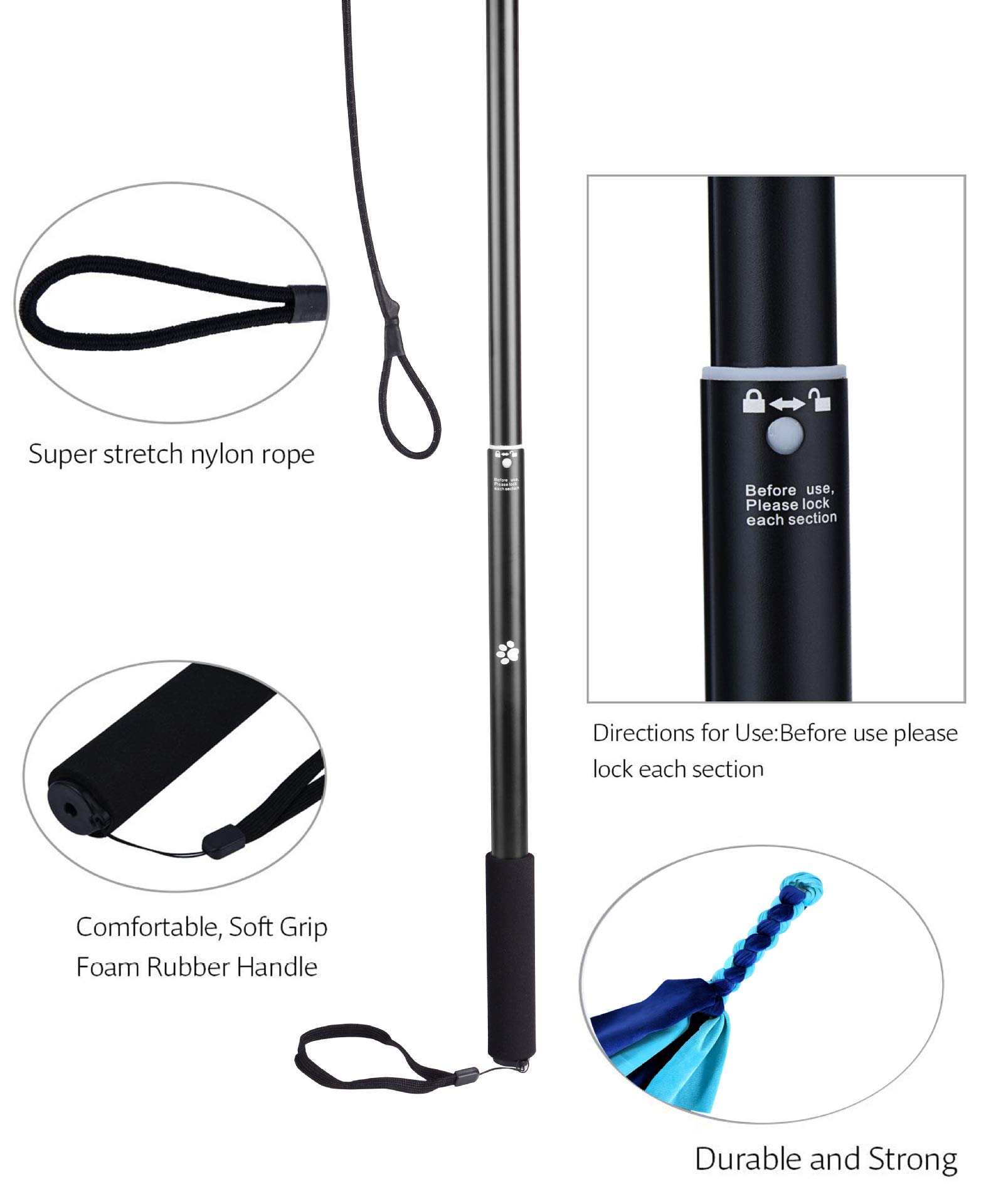 Varita extensible para perros, juguete interactivo para perros pequeños, medianos y grandes, entrenamiento y ejercicio