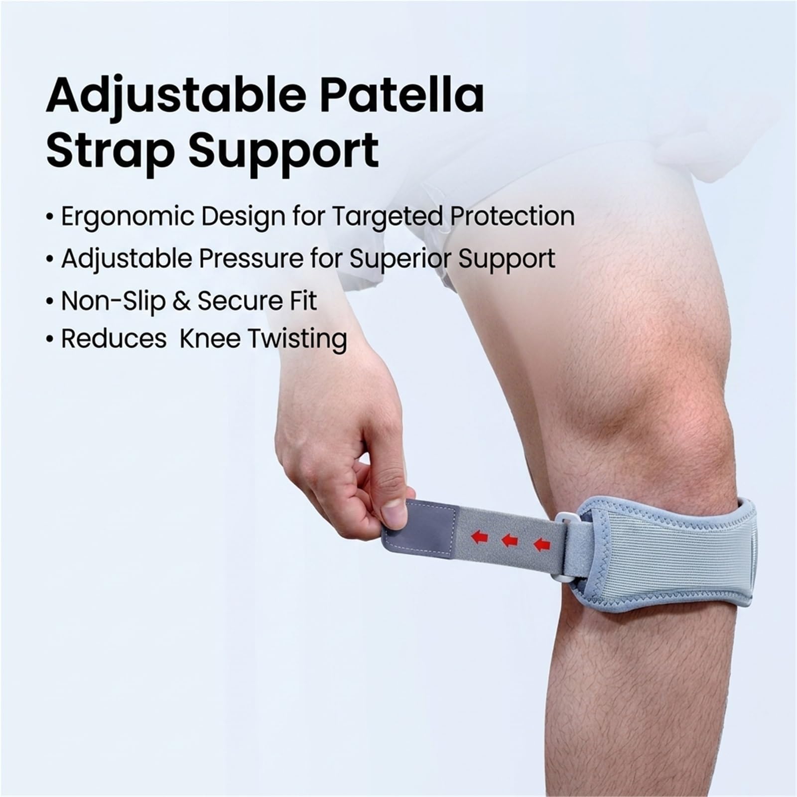 Professionelle Kniebandage für Laufen, Basketball, Fitnessstudio und andere Sportarten. Verstellbare Patellasehnenbandage zur Schmerzlinderung. Atmungsaktiver Gelenkschutz für Damen und Herren.