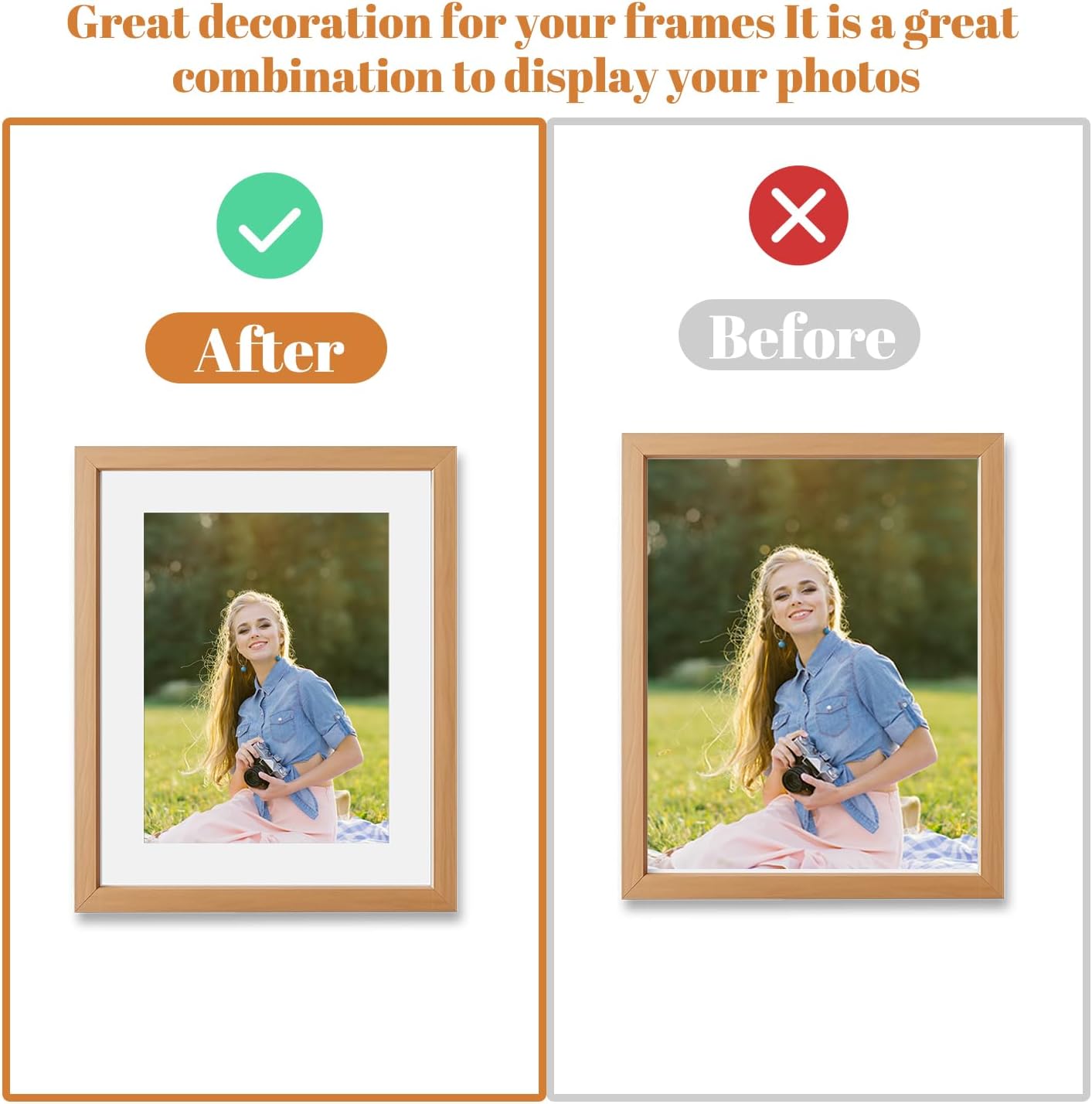 10 Pack Picture Frame Mats,8x10 Matted to 6x8 Photo Mats,Acid Free Bevel Cut 4-ply Thickness Picture Matting,Pre-Cut Mat Board Show Kit for Pictures Photos Prints Watercolor Artwork (White)