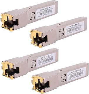 4PCS 1000BASE-T Gigabit SFP to RJ45 Copper Ethernet Modular Transceiver for Cisco,Meraki,Ubiquiti,D/TP Link,Supermicro,Netgear,Broadcom, 1.25G SFP-T CAT5E/CAT6 up to 100m Mikrotik S-RJ01