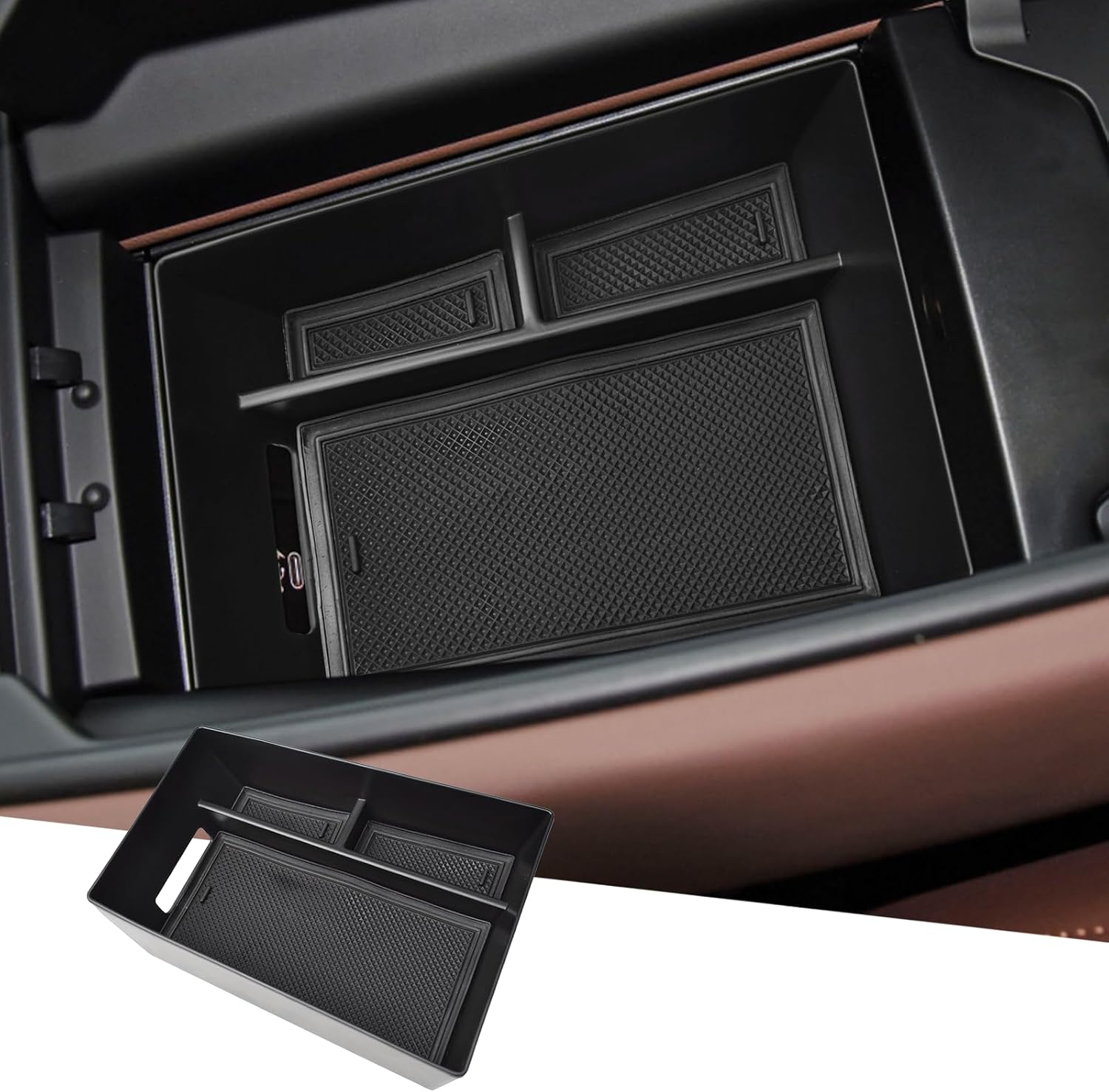 Center Console Organizer Tray for BMW X5/X7/X6 Accessories, Black Mat