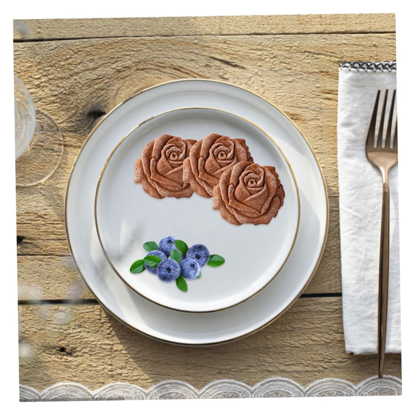 Forma do ciastek， DIY forma do pieczenia 3D Rose Press stempel na przyjęcie weselne przybory kuchenne, foremki ciastek