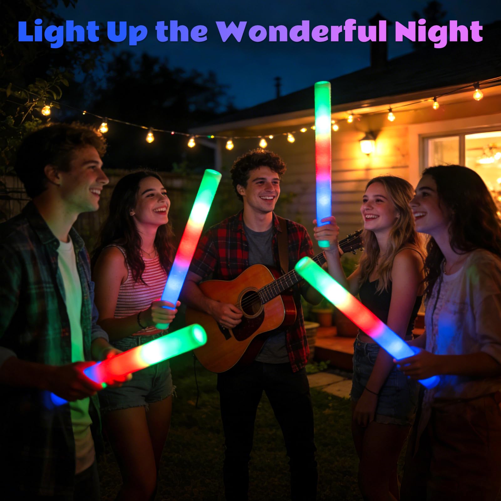 SHQDD 72 bastoncini luminosi in schiuma, si illuminano al buio per feste con 3 modalità lampeggianti colorate, confezione per feste per matrimoni, compleanni, rave, concerti, Capodanno, carnevale