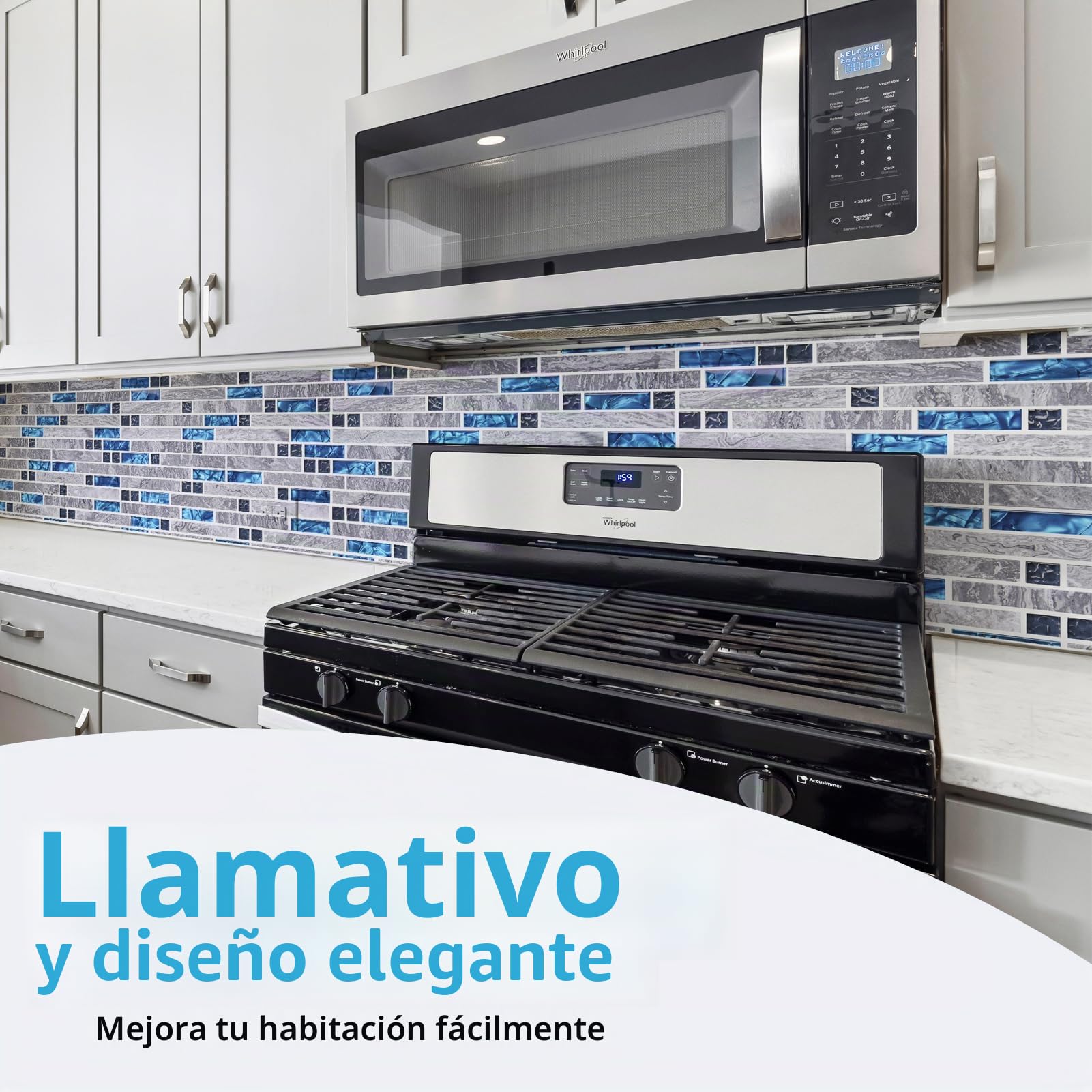 Art3d Azulejo decorativo para salpicaduras de cocina o baño (paquete de 5)
