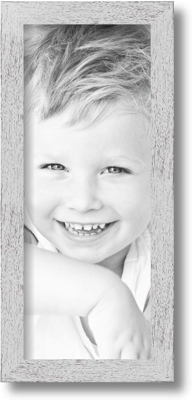 ArtToFrames 6x15 inch Eggshell Rustic Barnwood Wood Picture Frame, 2WOM0066-1343-YWHT-6x15