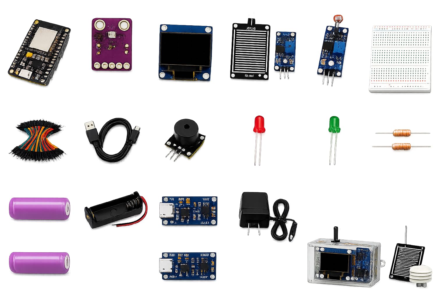 NE LAB ESP32 IoT Weather Station Project Kit with BME280 Sensor, Rain Sensor, LDR Module, OLED Display, Circuit Diagram and Source Code-image-35