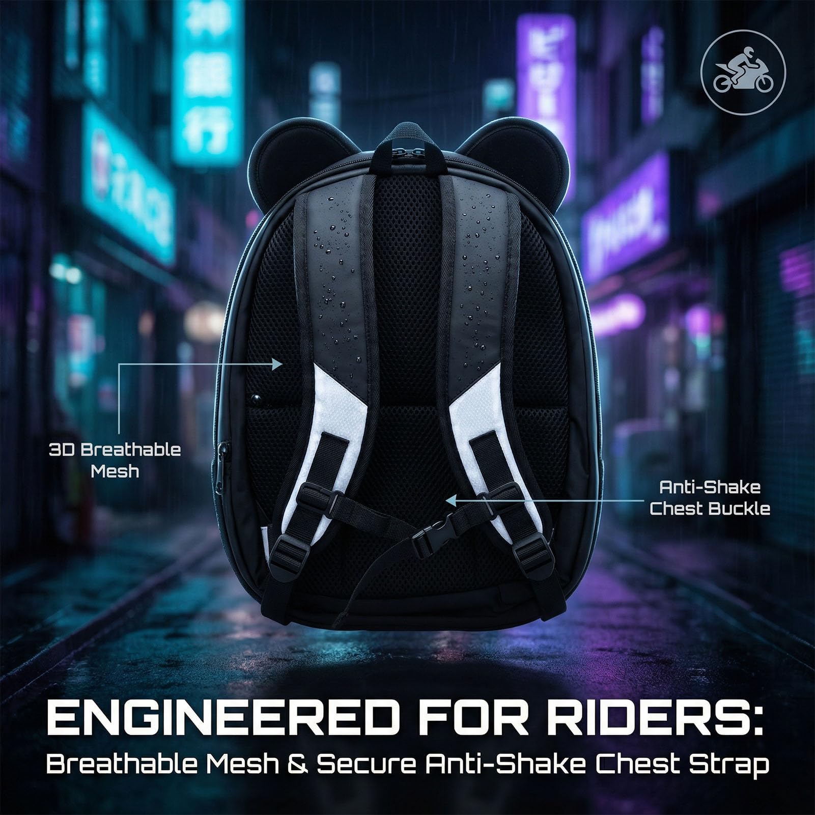 Mochila LED para Montar a Caballo, Resistente Al Agua, Pantalla Programable, Diseño Elegante para Ciclistas y Viajeros, 14x12,5x3,5 Pulgadas