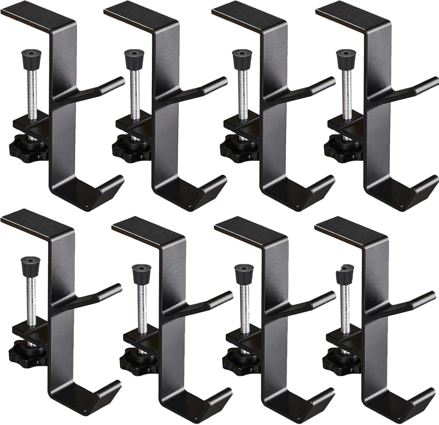 5PCS Black Adjustable Mantel Hooks for Christmas Stockings and Garlands, No Installation Required